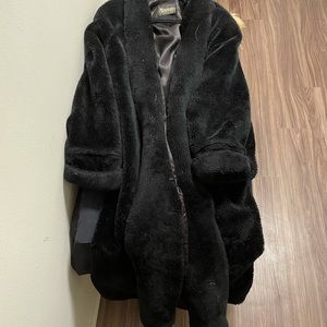 Vintage oversized Sherpa coat - black